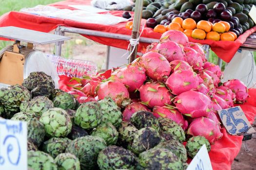 Image of local retail market in Khao Kho District ,Phetchabun Province Thailand