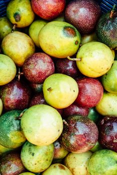 Close up of fresh passion fruits