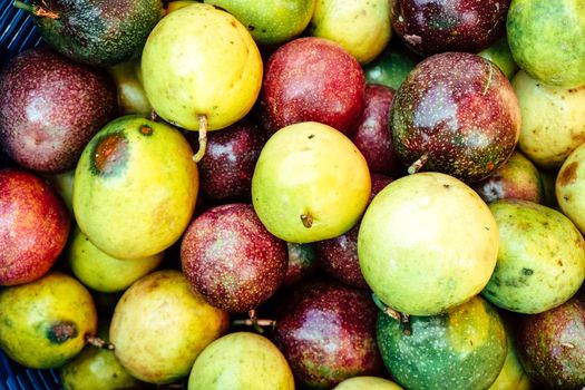 Close up of fresh passion fruits