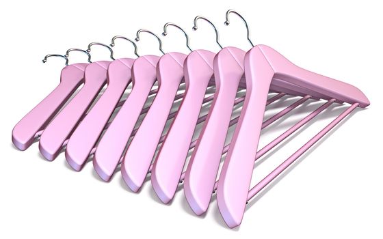 Ping coat hangers 3D render illustration isolated on white background