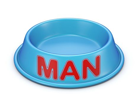 Pet food bowl for man 3D render illustration isolated on white background