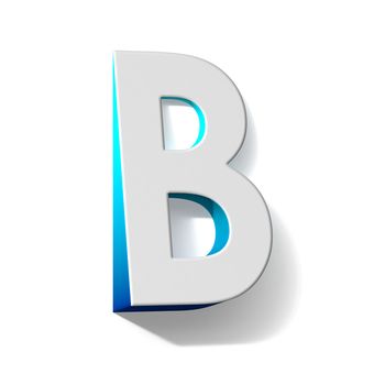 Blue gradient Letter B 3D render illustration isolated on white background
