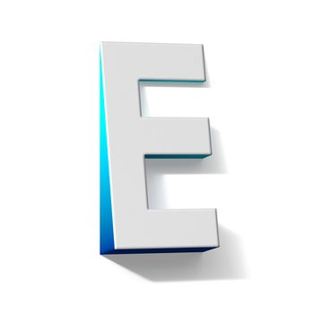 Blue gradient Letter E 3D render illustration isolated on white background