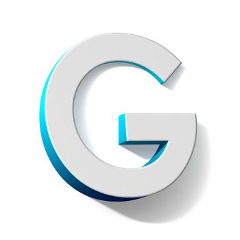 Blue gradient Letter G 3D render illustration isolated on white background