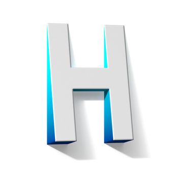 Blue gradient Letter H 3D render illustration isolated on white background