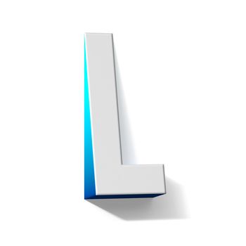 Blue gradient Letter L 3D render illustration isolated on white background