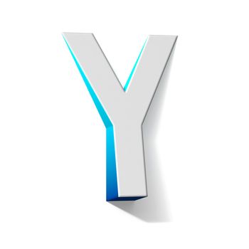 Blue gradient Letter Y 3D render illustration isolated on white background