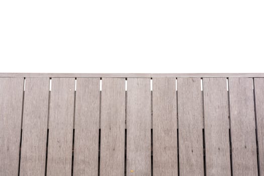 Empty bridge wood top view on over white background