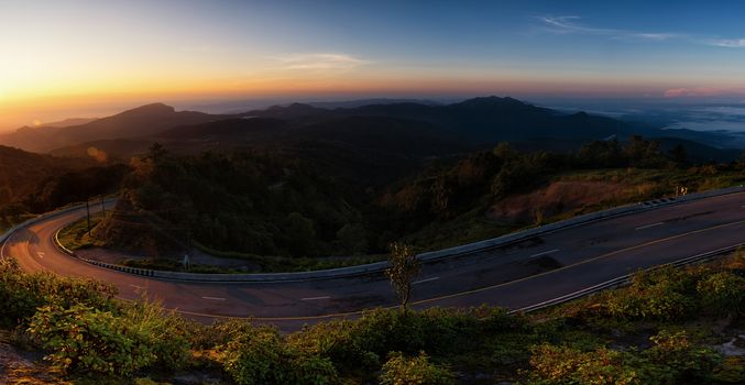 Doi Inthanon National park sunrise at Chiang Mai, Thailand