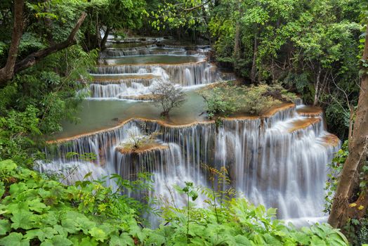 Huay Mae Kamin Waterfall, beautiful waterfall at Kanchanaburi Thailand