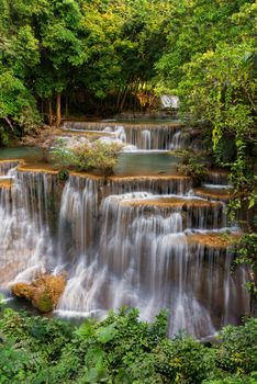 Huay Mae Kamin Waterfall, beautiful waterfall at Kanchanaburi Thailand