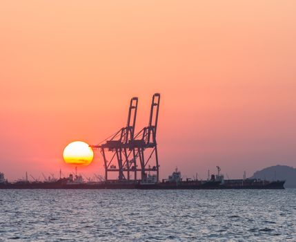 Oil tanker, Gas tanker and Crane Container Ship