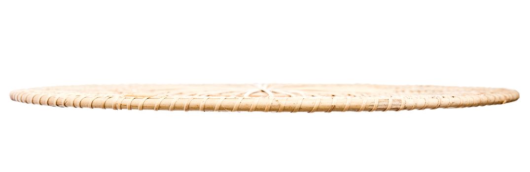 Wood basket wicker wooden in handmade front view isolate on over white background