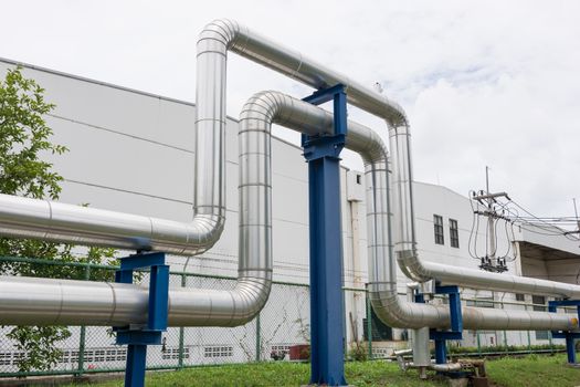 Industrial pipelines in power station facility asia of Thailand