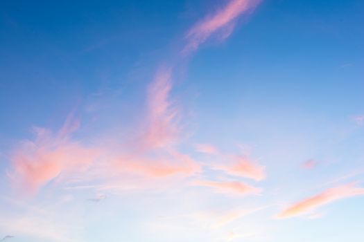 Sunset sky with colored clouds nature background