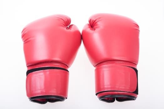 Red boxing gloves isolate on over white background