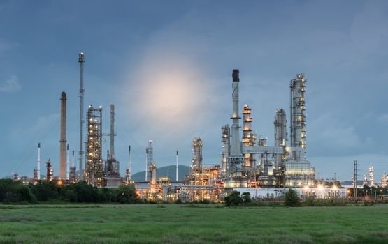 Oil refinery plant tower - petrochemical industry