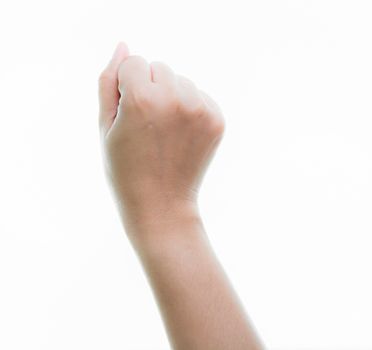 Woman hands holding isolate on over white backgrounds