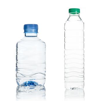 Plastic water bottle isolate on over white background