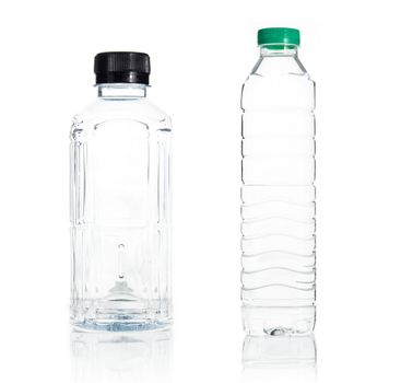 Plastic water bottle isolate on over white background