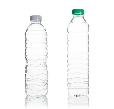 Plastic water bottle isolate on over white background