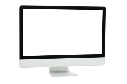 White computer monitor isolated on over white background