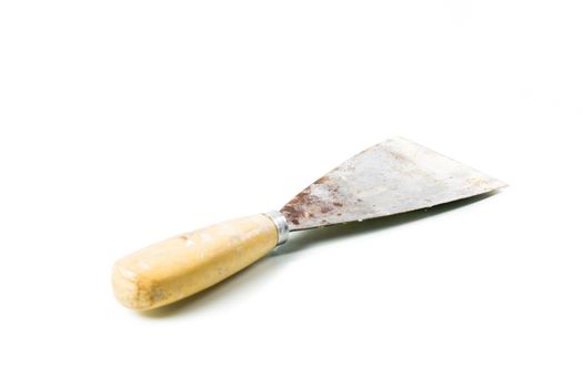 Old trowel isolated on over white background
