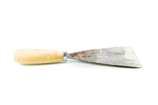 Old trowel isolated on over white background