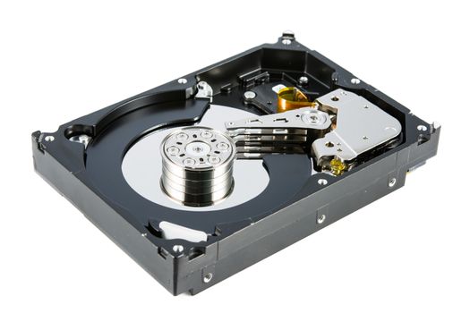 Hard disk isolated and on a white background