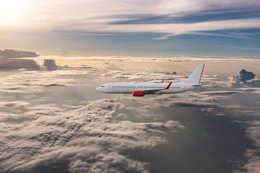 Airplane in the cloudy sky, Airliner, aircraft