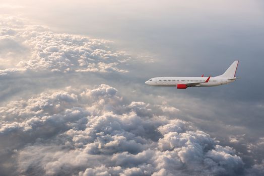 Airplane in the cloudy sky, Airliner, aircraft