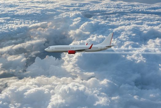Airplane in the cloudy sky, Airliner, aircraft