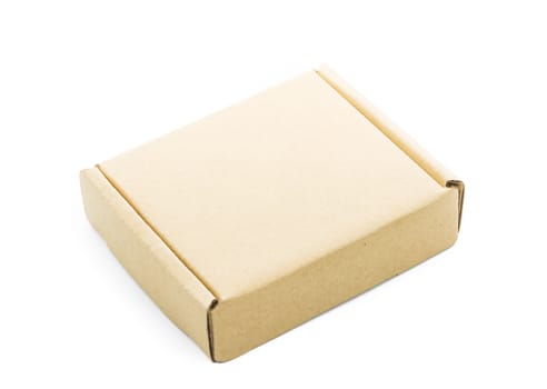 Cardboard brown box isolate on over white background