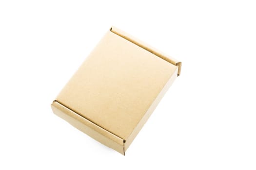 Cardboard brown box isolate on over white background