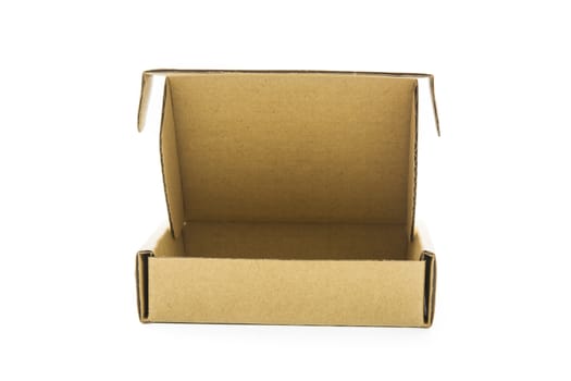 Cardboard brown box isolate on over white background