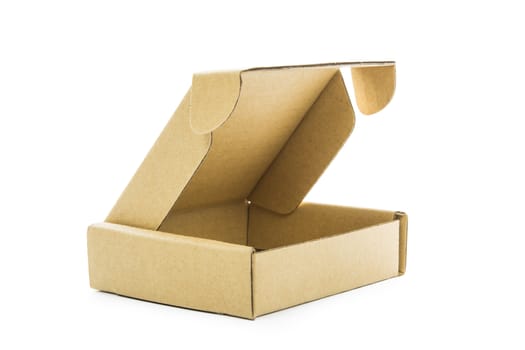 Cardboard brown box isolate on over white background