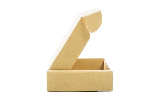 Cardboard brown box isolate on over white background