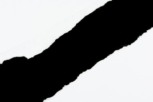 tear white paper pieces of paper on black background