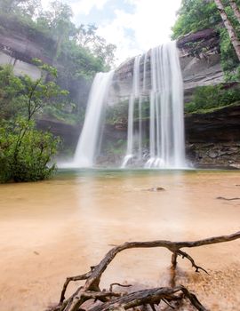 Waterfall beautiful in wild nature asian of Thailand