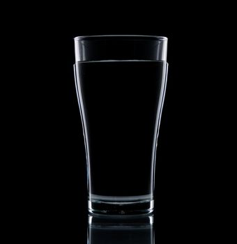 Glass water clear isolate on over black background