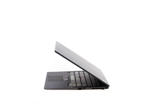 Black laptop isolate on over white background