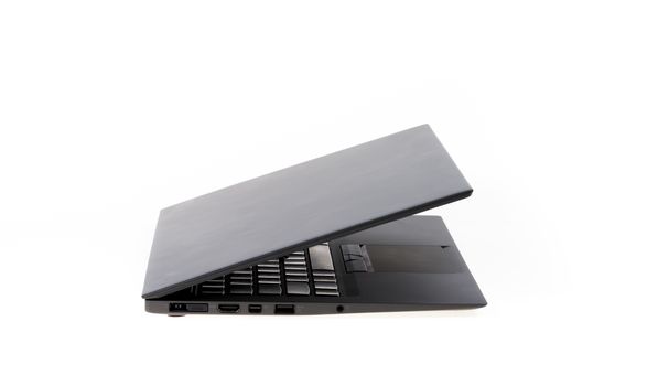 Black laptop isolate on over white background