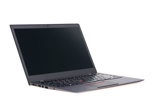 Black laptop isolate on over white background
