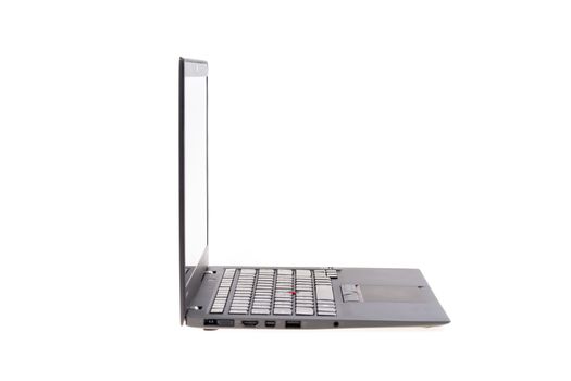 Black laptop isolate on over white background