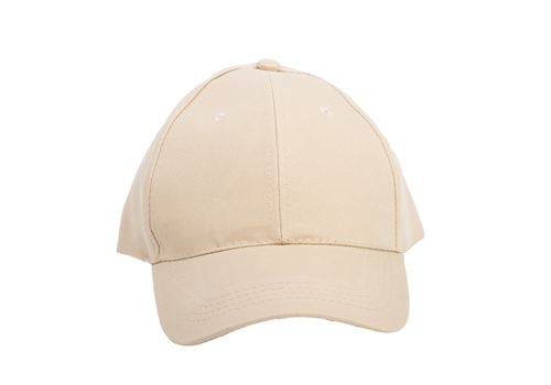 Cream Baseball Hat Isolated on Over White Background
