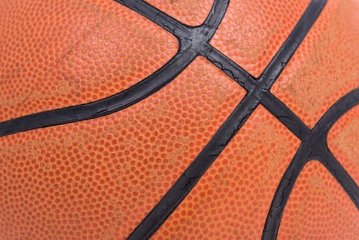 Closeup old basketball basket ball for texture background