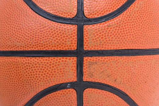 Closeup old basketball basket ball for texture background