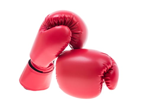 Red boxing gloves isolate on over white background