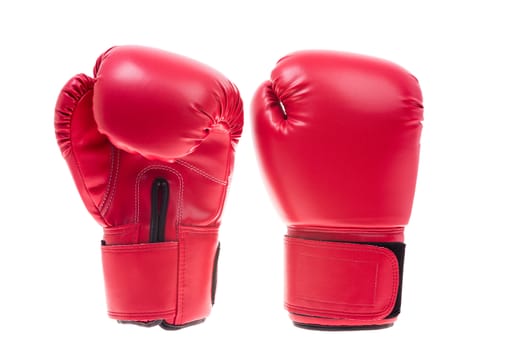 Red boxing gloves isolate on over white background