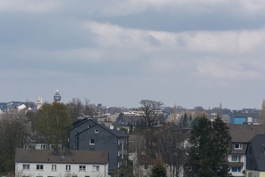 Panoramic shot, skyline of the city of Velbert
with sights